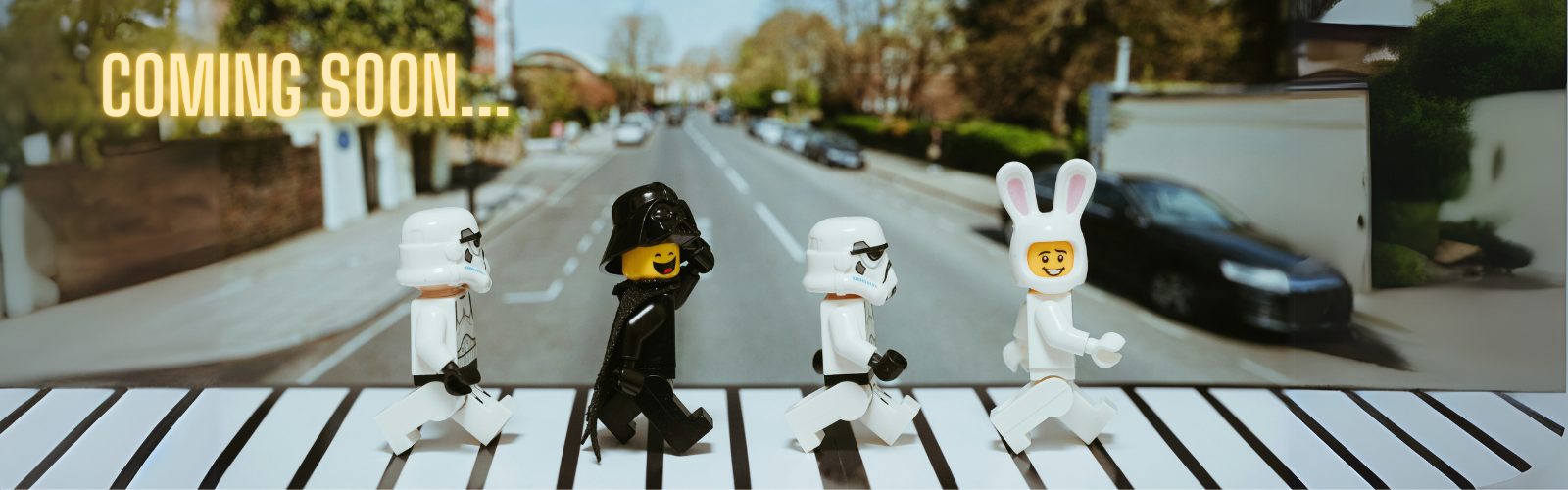 Coming Soon Banner with LEGO Minifigs